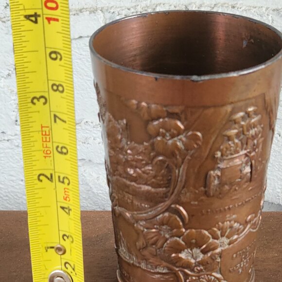 Antique "Souvenir of Vancouver BC" Copper Cup Stanley Park Waterfront CPR Depot - Picture 16 of 16